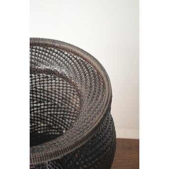 唐物牡丹籠写 手付宮島籠 六兵衛作 竹篭　U274 