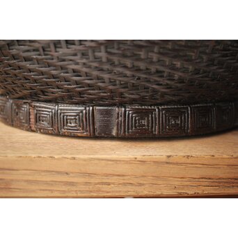 唐物牡丹籠写 手付宮島籠 六兵衛作 竹篭　U274 