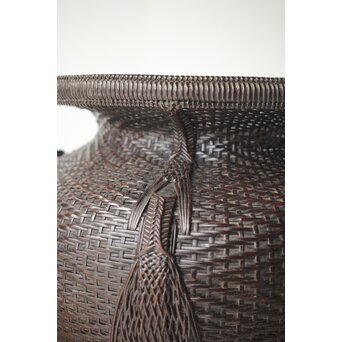 唐物牡丹籠写 手付宮島籠 六兵衛作 竹篭　U274 