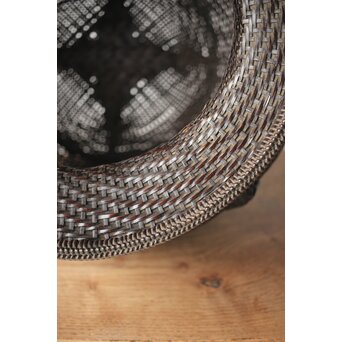 唐物牡丹籠写 手付宮島籠 六兵衛作 竹篭　U274 