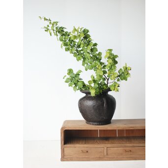 唐物牡丹籠写 手付宮島籠 六兵衛作 竹篭　U274 