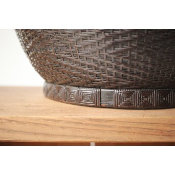 唐物牡丹籠写 手付宮島籠 六兵衛作 竹篭　U274 