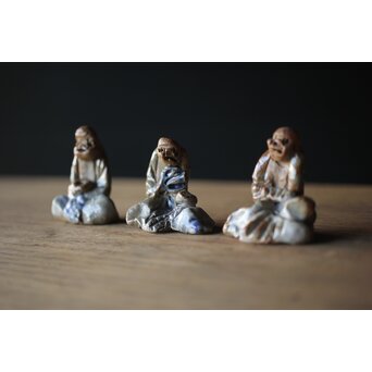 青木木米造か 十六羅漢造 置物 三体　P321 