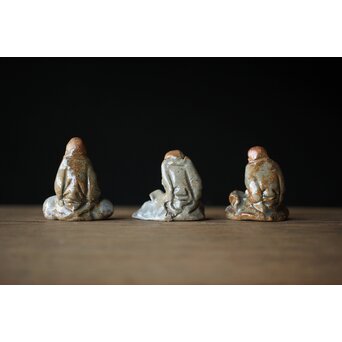 青木木米造か 十六羅漢造 置物 三体　P321 