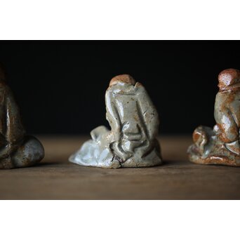 青木木米造か 十六羅漢造 置物 三体　P321 