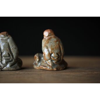 青木木米造か 十六羅漢造 置物 三体　P321 