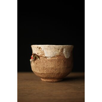 楽山焼 細密蟹彫湯呑　P323 