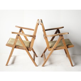 飛騨産業 オールドキツツキ 折りたたみ椅子 2脚　T448 