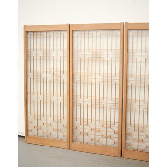 両面ガラス 組子書院 4枚1組　R0147 