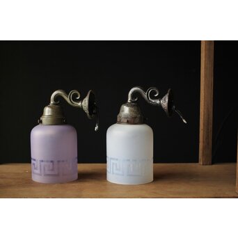 雷門模様オパールセントガラス ブラケット照明 2個1組　A001