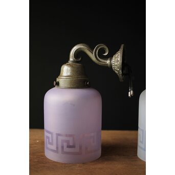 雷門模様オパールセントガラス ブラケット照明 2個1組　A001 