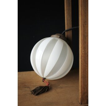 ストライプ切子球体電笠　A004