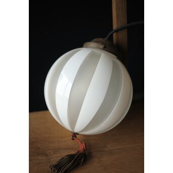 ストライプ切子球体電笠　A004 