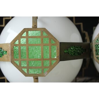 緑色ダイアガラス アールデコ照明　A005 類似品あり