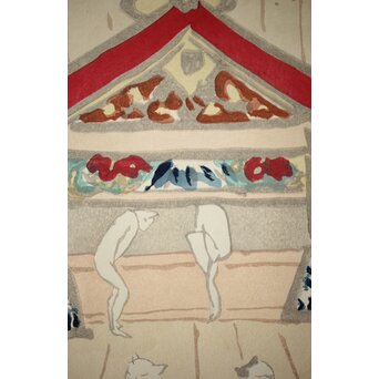 木村荘八《猫の銭湯 The public bath of a cat》木版画　Z282 