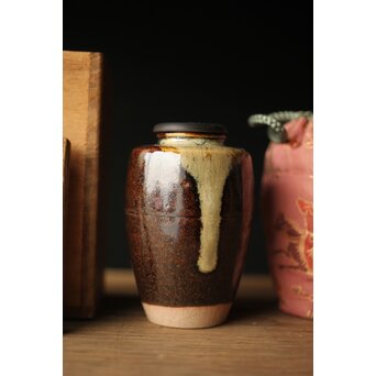 陽炎園 膳所焼茶入　P324 