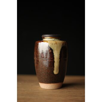 陽炎園 膳所焼茶入　P324 