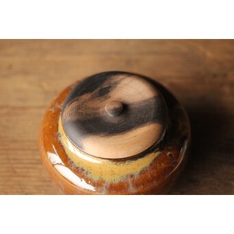 十三代 亀井味楽 高取茶入 十四代識箱　P325 