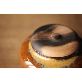 十三代 亀井味楽 高取茶入 十四代識箱　P325 