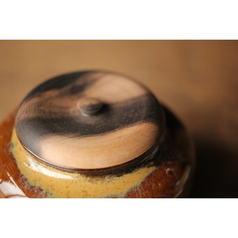 十三代 亀井味楽 高取茶入 十四代識箱　P325 