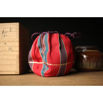 十三代 亀井味楽 高取茶入 十四代識箱　P325 