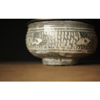 李朝初期 高麗陶器 三島手盃/茶入　P326 