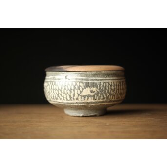 李朝初期 高麗陶器 三島手盃/茶入　P326 