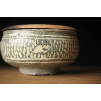 李朝初期 高麗陶器 三島手盃/茶入　P326 