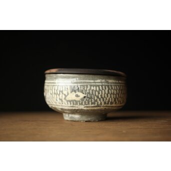 李朝初期 高麗陶器 三島手盃/茶入　P326 