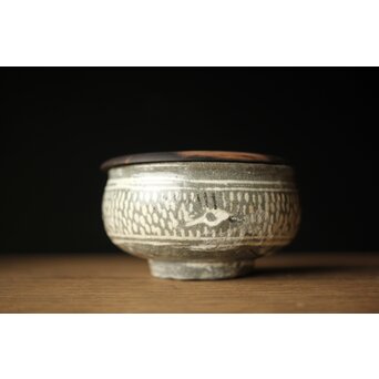 李朝初期 高麗陶器 三島手盃/茶入　P326 