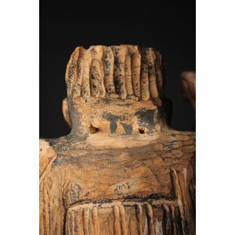 木彫玉眼 大津絵 鬼の寒念仏　X338 