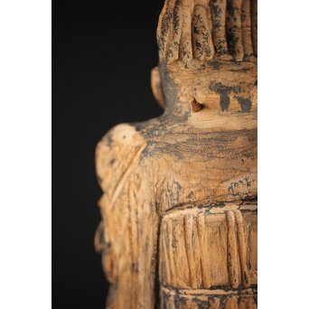 木彫玉眼 大津絵 鬼の寒念仏　X338 