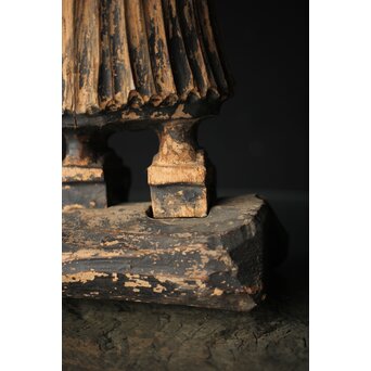 木彫玉眼 大津絵 鬼の寒念仏　X338 