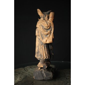 木彫玉眼 大津絵 鬼の寒念仏　X338 