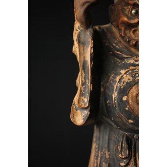 木彫玉眼 大津絵 鬼の寒念仏　X338 