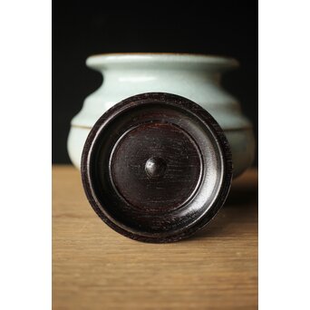 原口卓士 粉青青磁香炉 唐木蓋　P327 