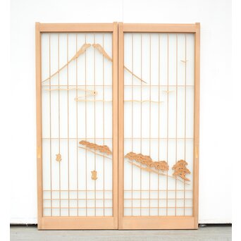 三保の松原 富士 ガラス入書院 2枚1組　R0154