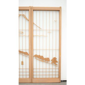 三保の松原 富士 ガラス入書院 2枚1組　R0154 