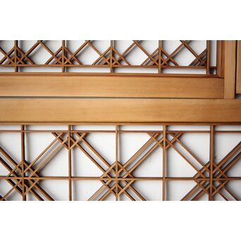 片身替 中型組子天袋引戸 4枚1組　R0156 