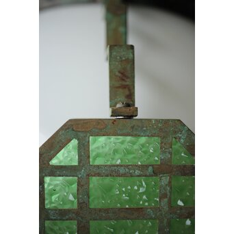 緑色ダイアガラス アールデコ照明　A007 スペーサーがあります