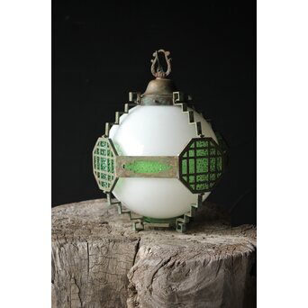 緑色ダイアガラス アールデコ照明　A007