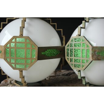 緑色ダイアガラス アールデコ照明　A007 類似品あり