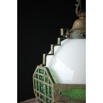 緑色ダイアガラス アールデコ照明　A007 