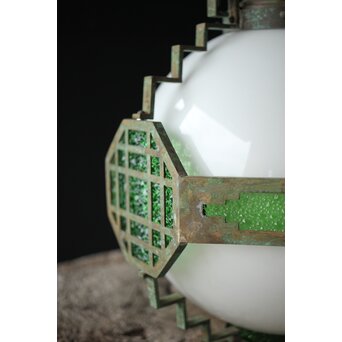 緑色ダイアガラス アールデコ照明　A007 