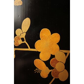 枝梅蒔絵 時代香盆　Q294 