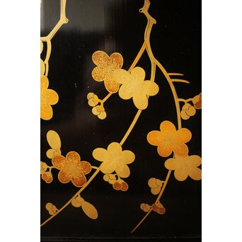 枝梅蒔絵 時代香盆　Q294 