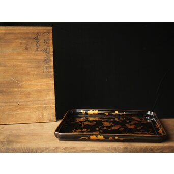 枝梅蒔絵 時代香盆　Q294 