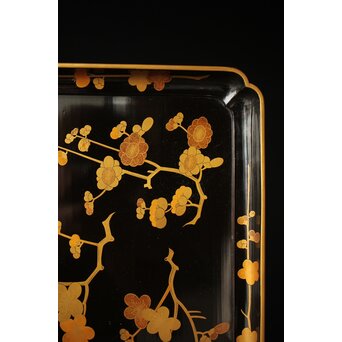 枝梅蒔絵 時代香盆　Q294 