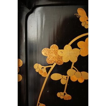 枝梅蒔絵 時代香盆　Q294 