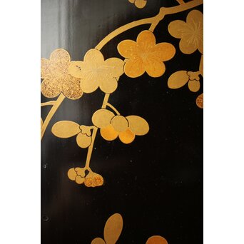 枝梅蒔絵 時代香盆　Q294 